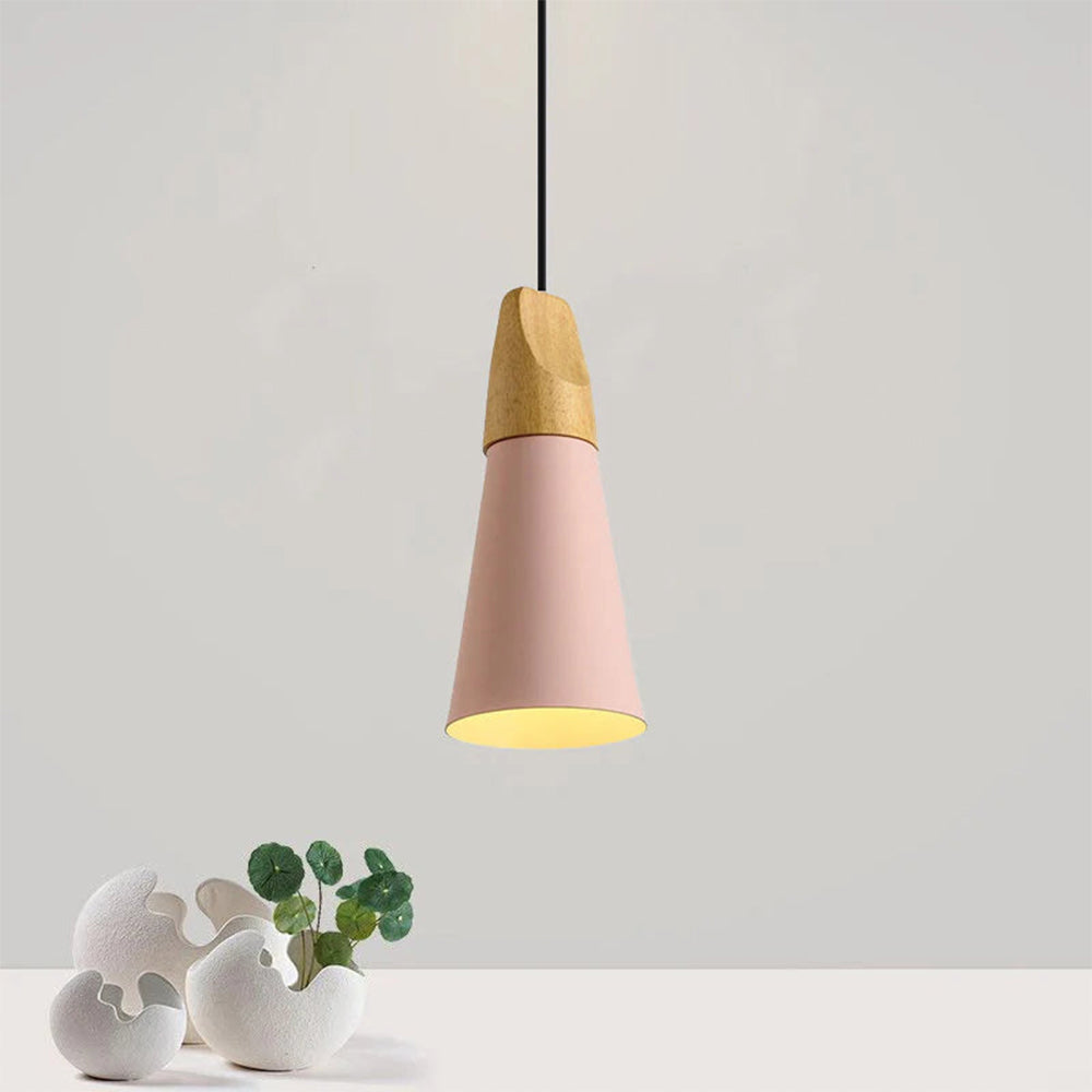 Suspension bois aluminium E27 colorée salle à manger salon cuisine lampe design moderne | Restfield