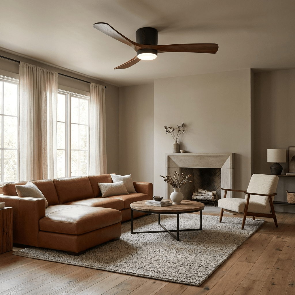 Plafondventilator met verlichting Scandinavisch houtdesign 106/122/132 cm dimbaar met afstandsbediening plafondventilator met LED-lamp houten bladen woonkamer slaapkamer eetkamer | Sansoti