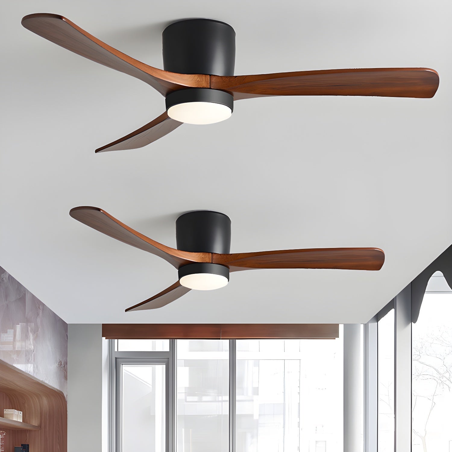 Plafondventilator met verlichting Scandinavisch houtdesign 106/122/132 cm dimbaar met afstandsbediening plafondventilator met LED-lamp houten bladen woonkamer slaapkamer eetkamer | Sansoti