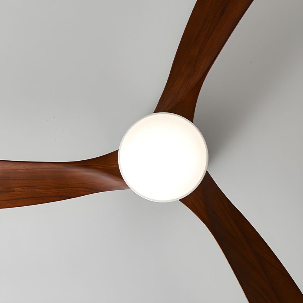 Moderne Plafondventilator Elena met Verlichting — Natuurhout & Zwart Exclusief Design | Sansoti