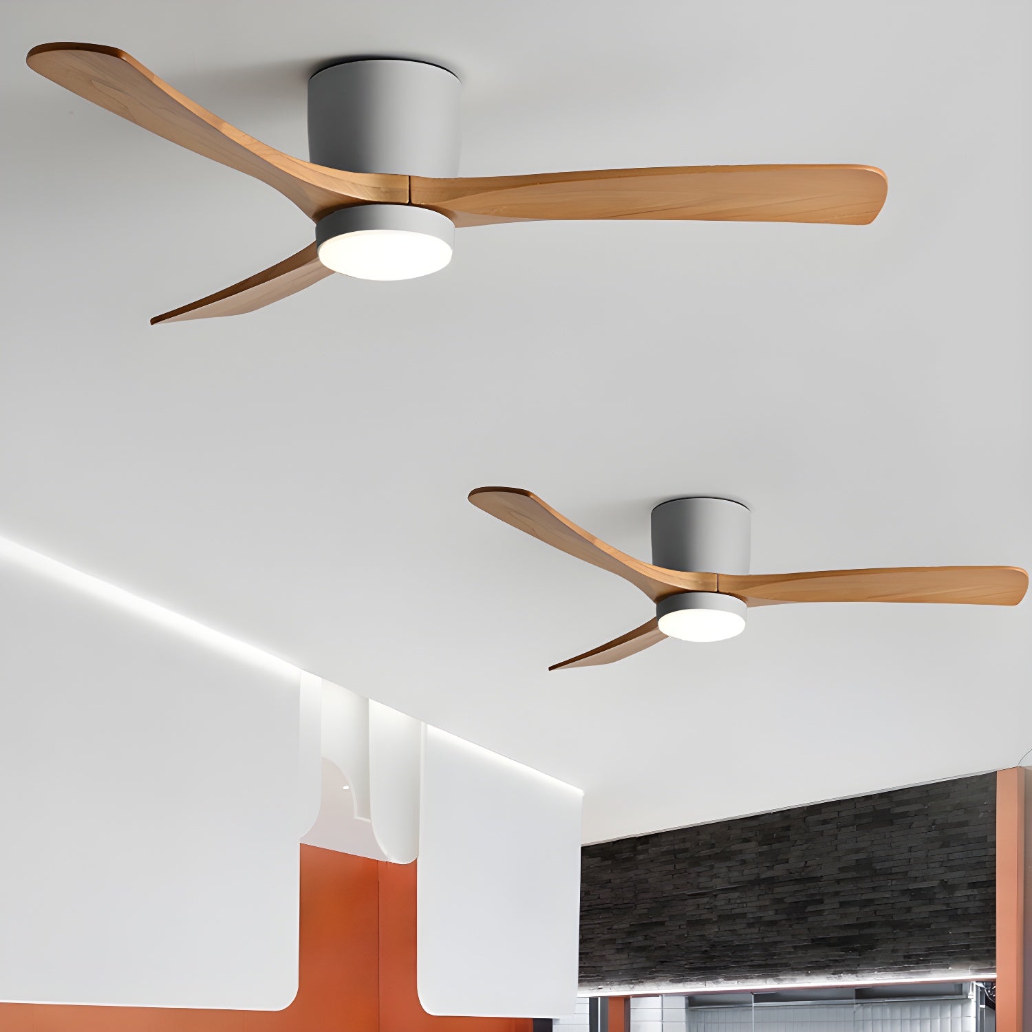 Plafondventilator met verlichting Scandinavisch houtdesign 106/122/132 cm dimbaar met afstandsbediening plafondventilator met LED-lamp houten bladen woonkamer slaapkamer eetkamer | Sansoti