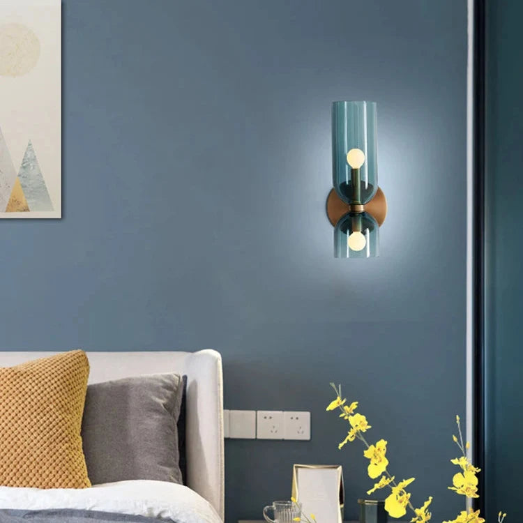 Glas-Wandleuchte Sanduhr bidirektionales Licht 35cm Tiefe, stimmungsvolle Beleuchtung für Flur, Schlafzimmer und Wohnzimmer | Sansoti