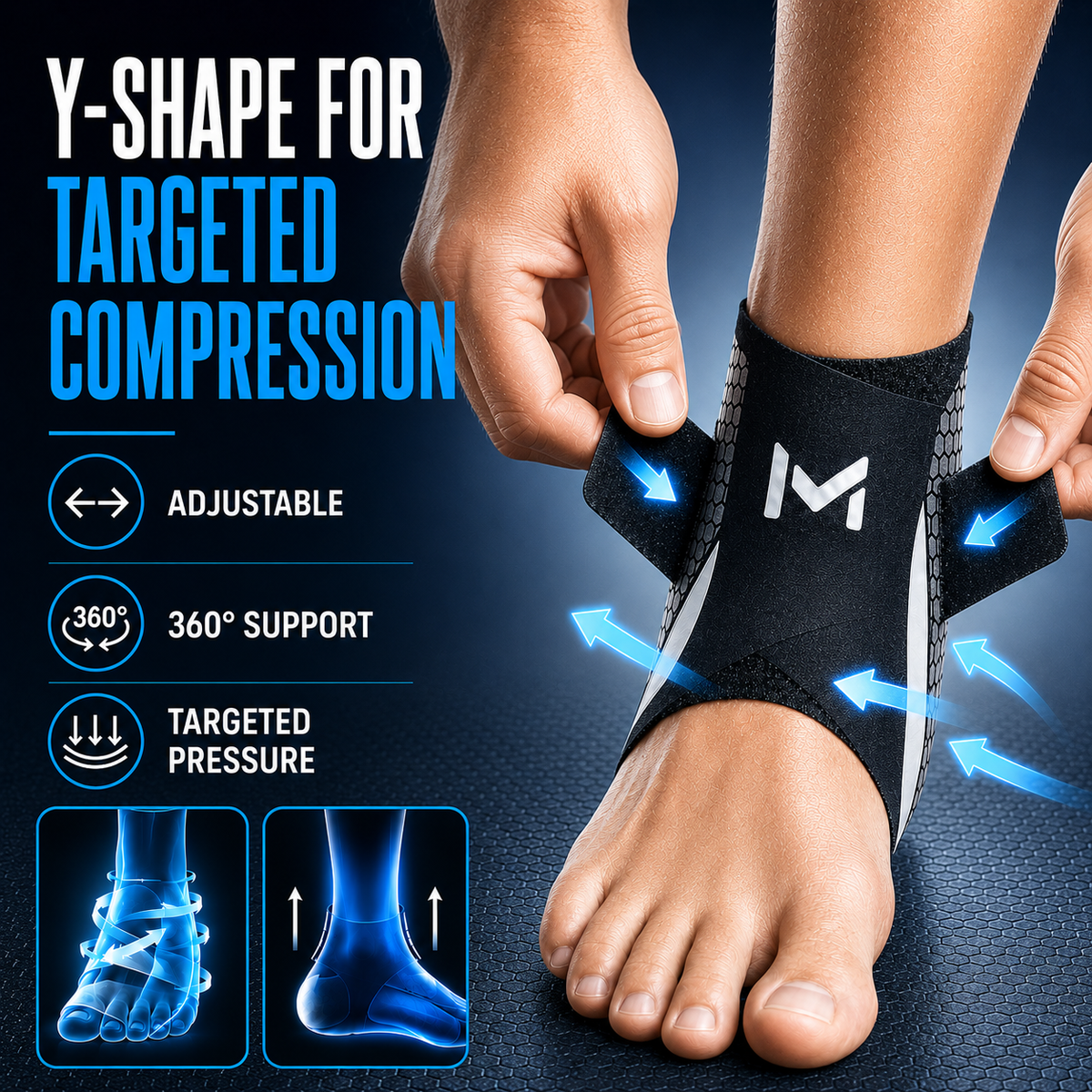 Compression Ankle Brace with Adjustable Bandage for Sports, Recovery, Injury Prevention, and Stability, Green Gray | Sansoti