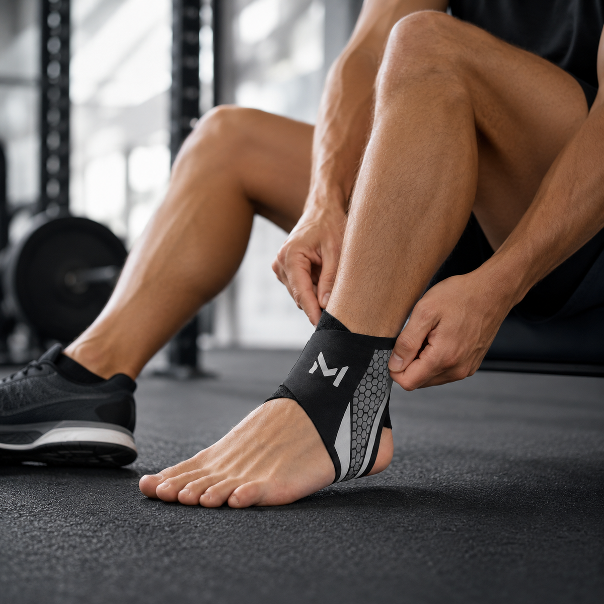 Compression Ankle Brace with Adjustable Bandage for Sports, Recovery, Injury Prevention, and Stability, Green Gray | Sansoti
