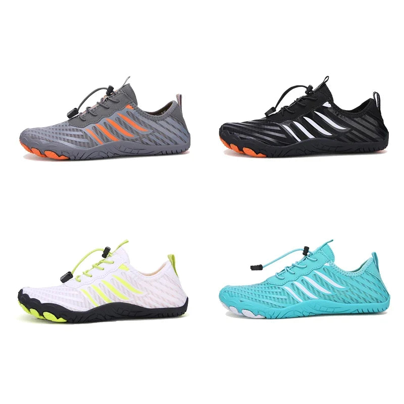Quick-Drying Unisex Water Shoes Flexible Barefoot Feel for Swimming, Walking and Cycling Beach Gray Black | Sansoti