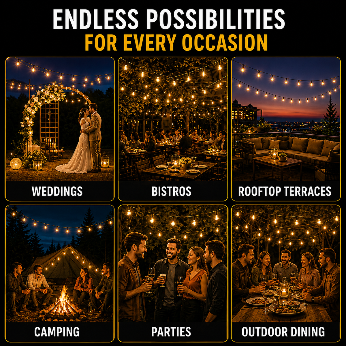 Solar-Powered Vintage Edison LED String Lights, 10 Meters, Waterproof IP65, Ambient Lighting for Garden, Patio, and Camping | Sansoti