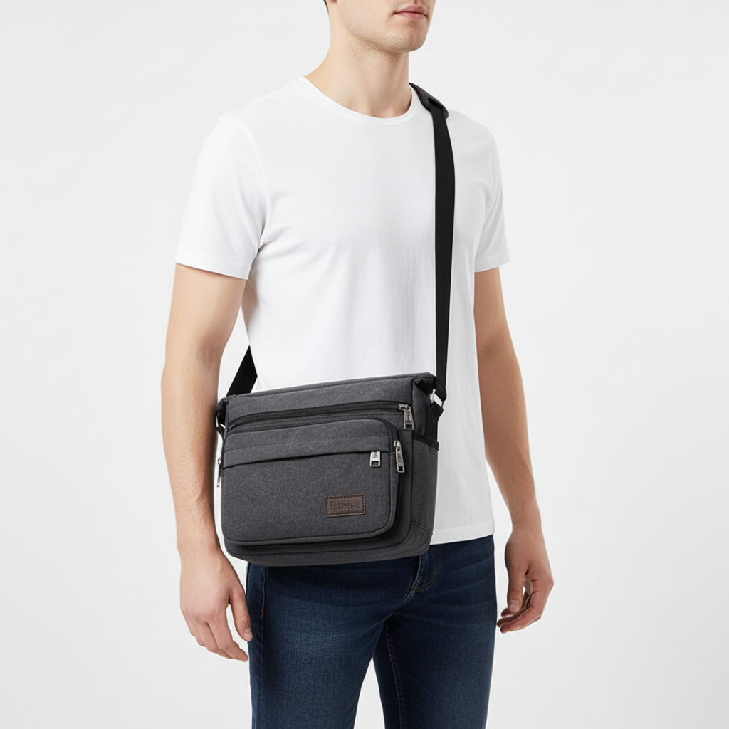 Canvas-Schultertasche, Crossbody, Vintage-Messenger, Unisex, verstellbar, Braun, Schwarz, Grün, für den täglichen Gebrauch | Sansoti
