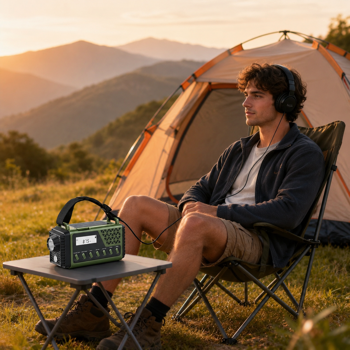 Notfallradio mit Kurbel, Solarbetrieb, Bluetooth, Powerbank und Taschenlampe, wiederaufladbar, 10000mAh für Camping | Sansoti