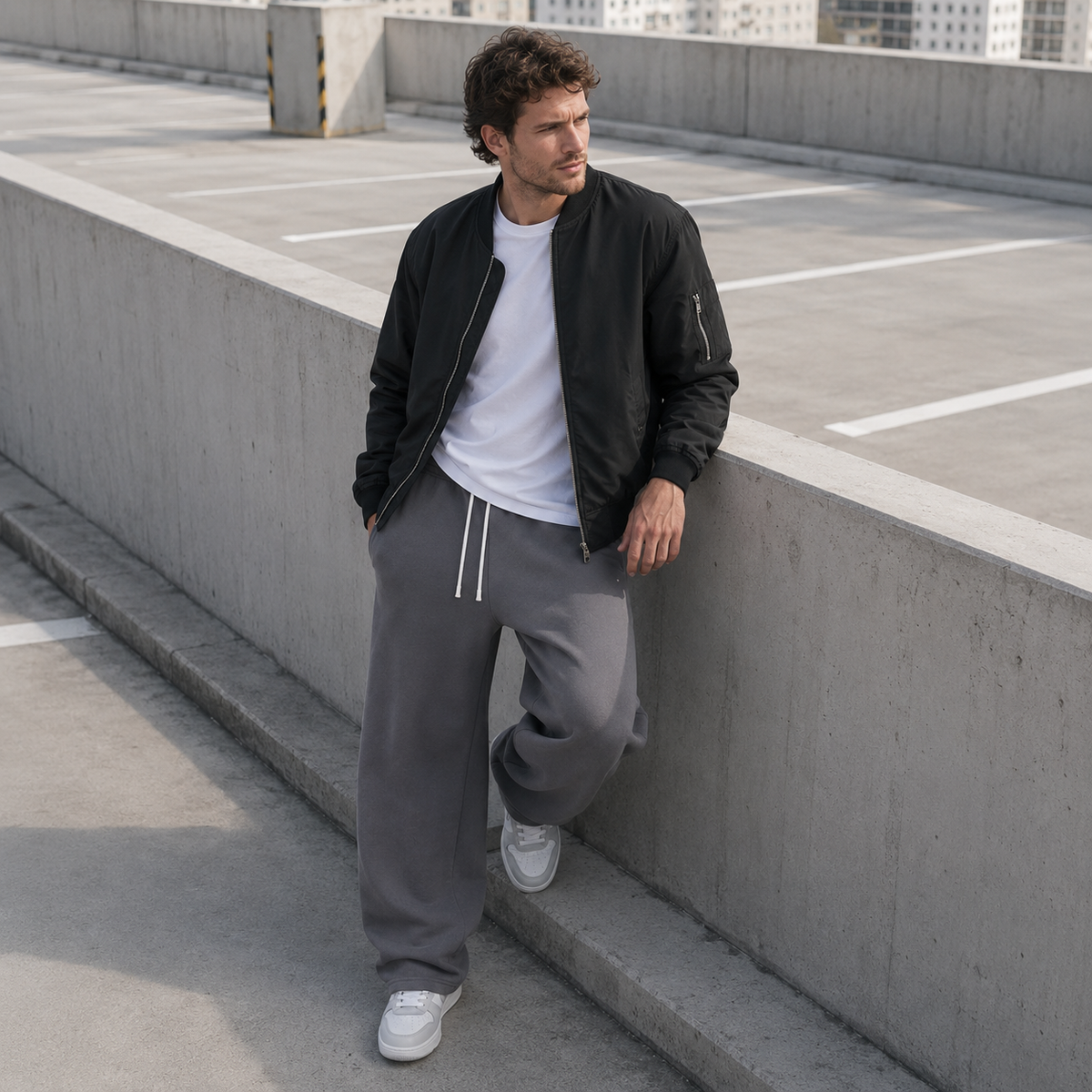 Full-Length Joggers Straight Fit Breathable Knitted Sports Trousers Drawstring Elastic Casual Women's Men's | Sansoti