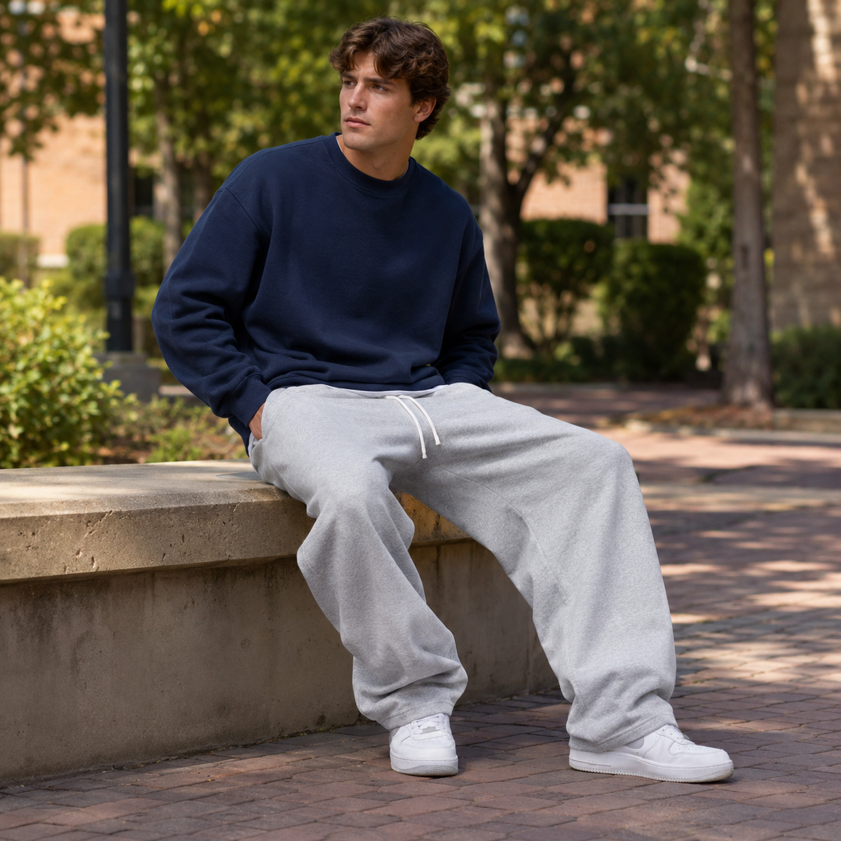 Full-Length Joggers Straight Fit Breathable Knitted Sports Trousers Drawstring Elastic Casual Women's Men's | Sansoti