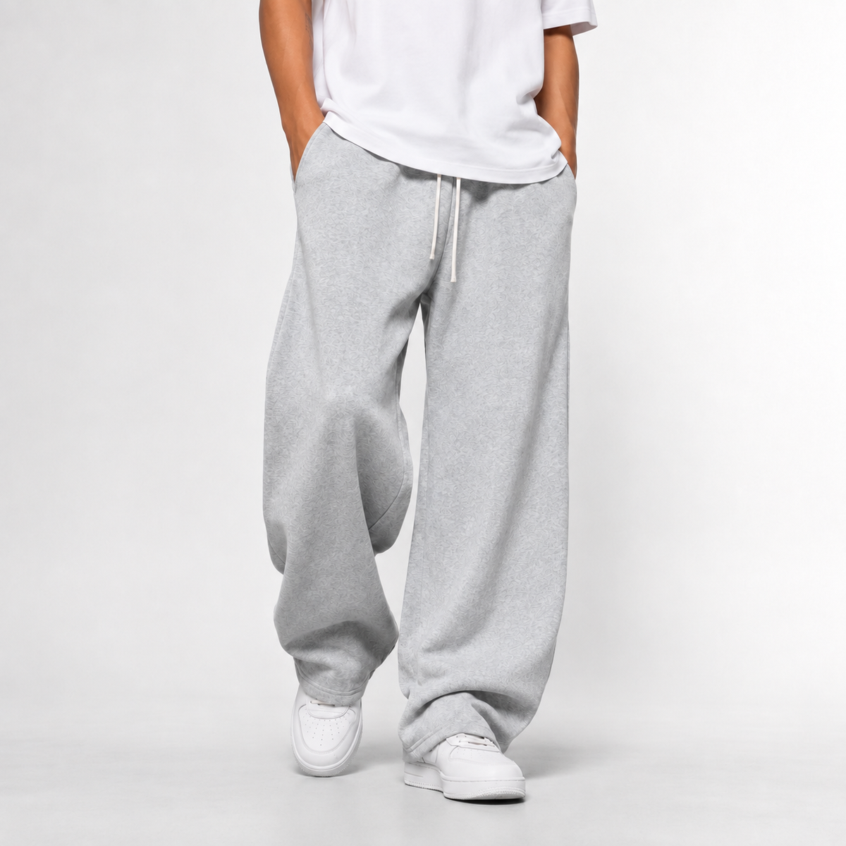 Full-Length Joggers Straight Fit Breathable Knitted Sports Trousers Drawstring Elastic Casual Women's Men's | Sansoti