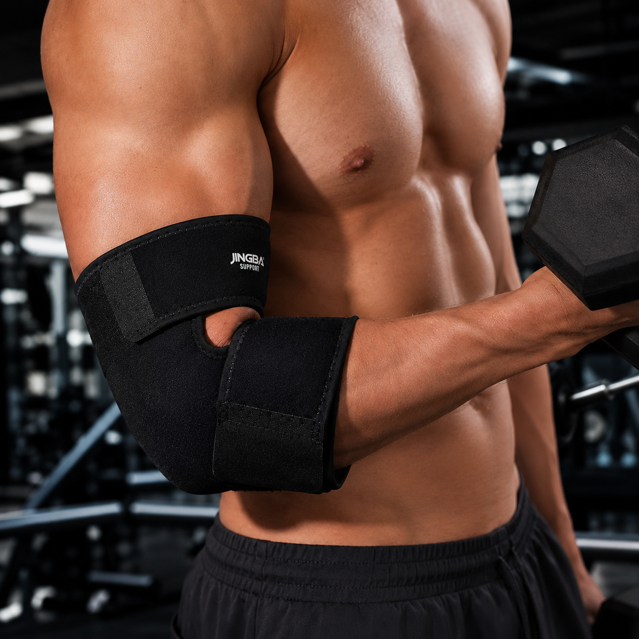 Verstelbare Elleboogbrace met Compressie voor Sport Herstel en Blessurepreventie Zwart One Size Volwassenen | Sansoti