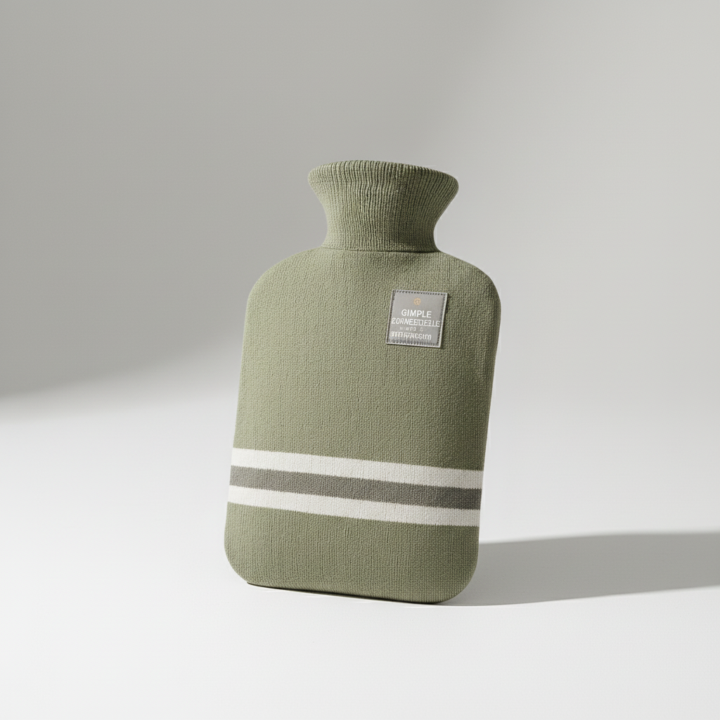 Wärmflasche XXL 2 Liter mit weichem Strickbezug für lang anhaltende Wärme an kalten Winterabenden im Bett oder auf dem Sofa | Sansoti