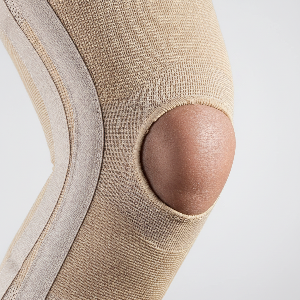 Genouillère respirante avec stabilisation latérale et rotule ouverte pour le sport, la récupération, l’usage quotidien et la mobilité | Sansoti