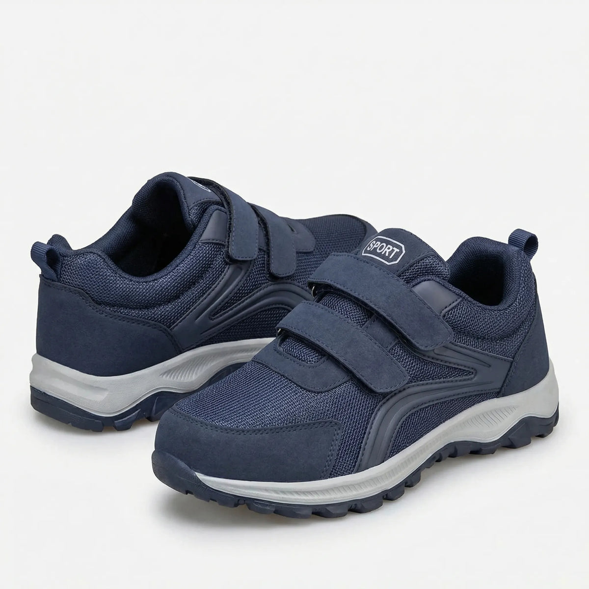 Orthopädische Wandersneaker für Herren, breite Passform, verstellbarer Klettverschluss, bequeme Alltagsschuhe zum Gehen | Sansoti