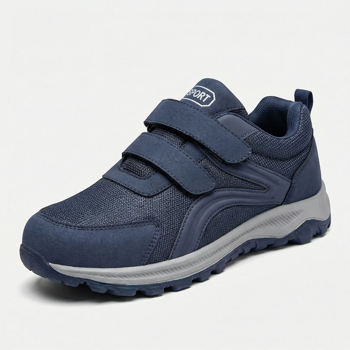 Orthopädische Wandersneaker für Herren, breite Passform, verstellbarer Klettverschluss, bequeme Alltagsschuhe zum Gehen | Sansoti