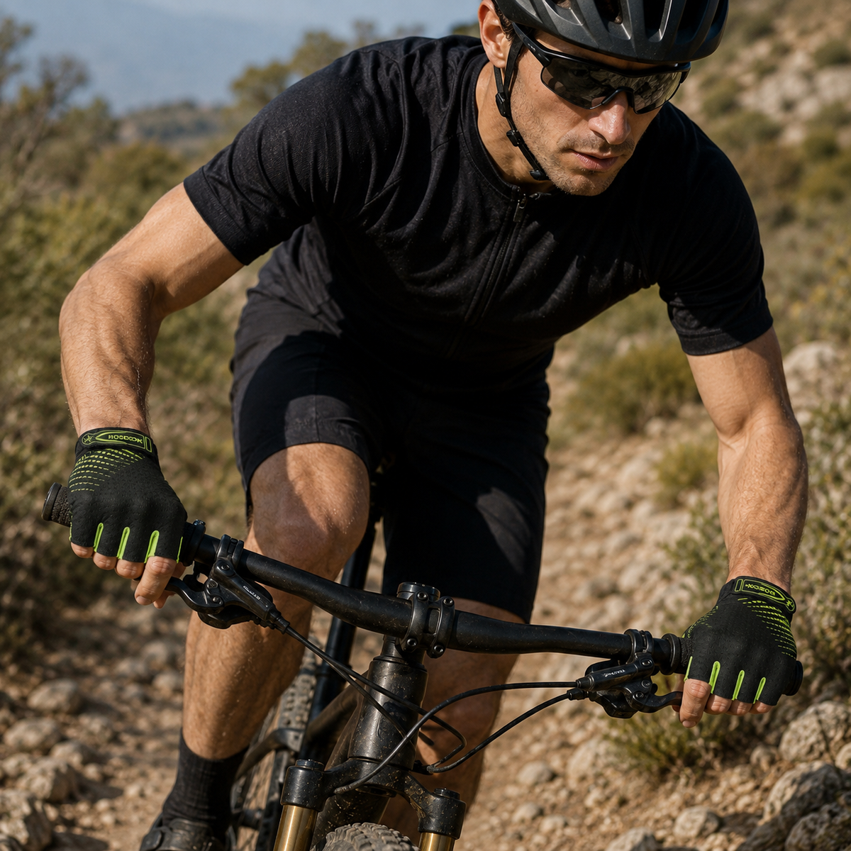 Fietshandschoenen Halfvinger met Gel Demping Ademend Antislip Comfort voor Mountainbike Racefiets MTB Wielrennen | Sansoti
