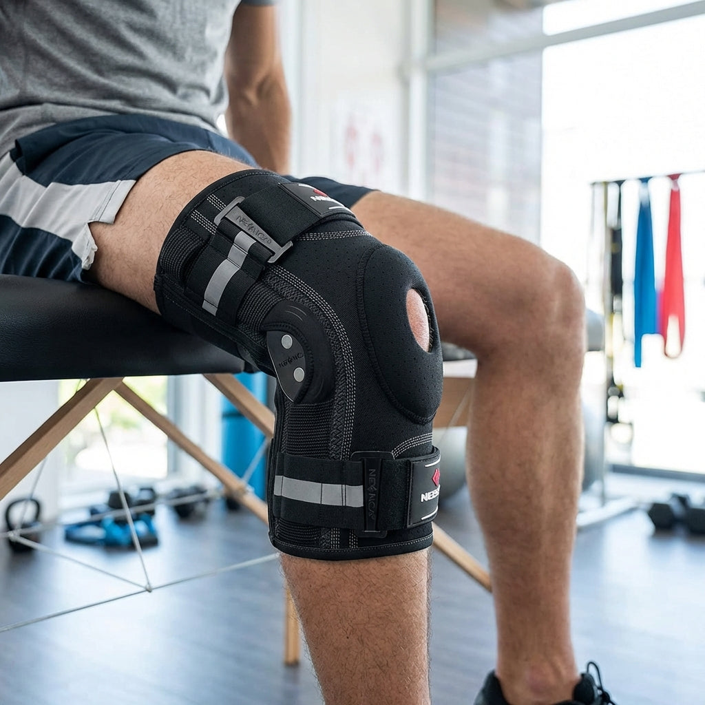 Knee Brace with Hinged Support and Adjustable Compression for Daily Stability and Movement Support | Sansoti