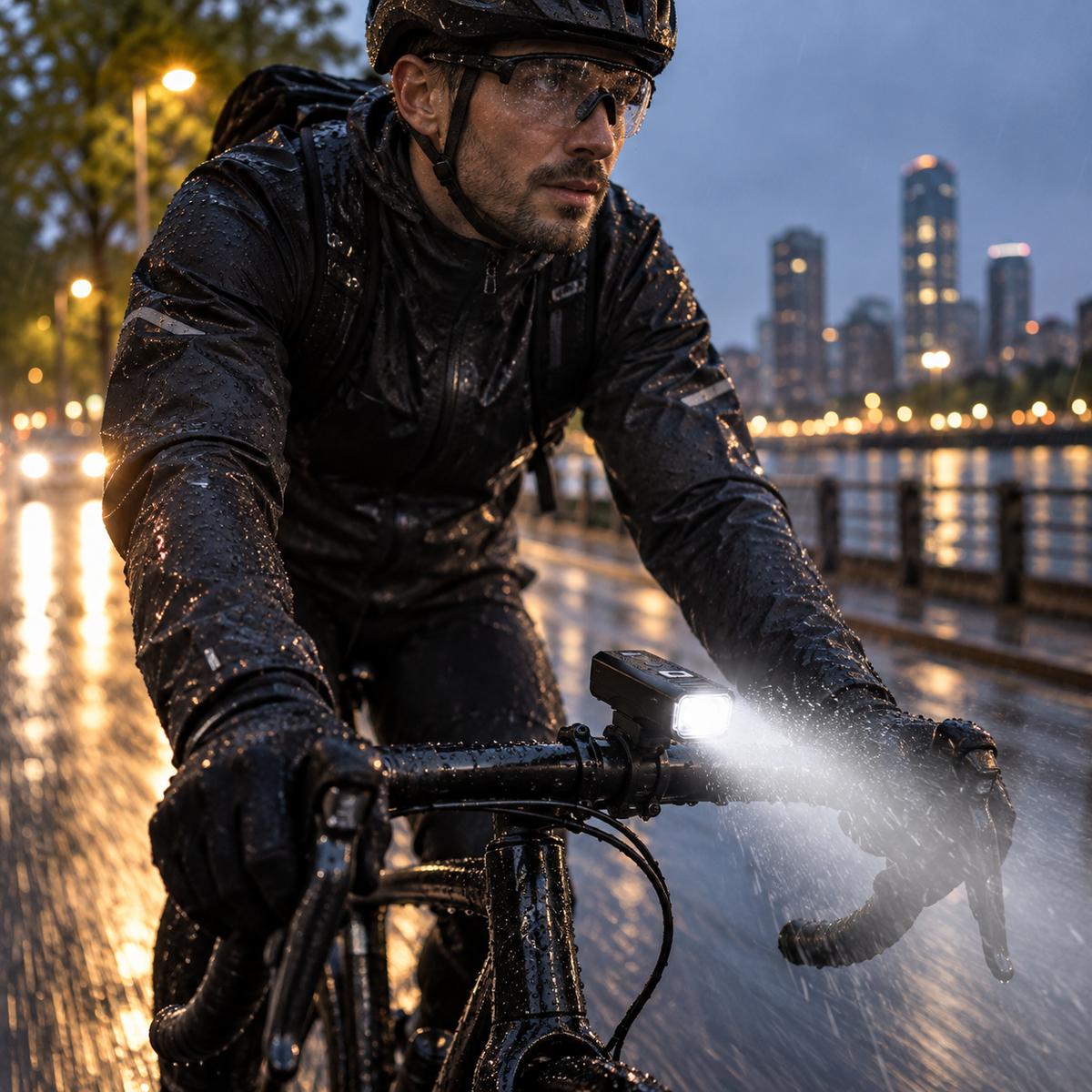 Rechargeable LED Bicycle Light Set Adjustable Beam Automatic Sensor Digital Battery Display Bicycle | Sansoti