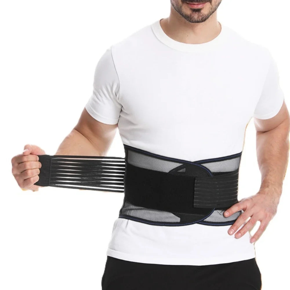 Adjustable Lumbar Belt with Double Pull Straps Back Support Posture Sports Belt Spine Pain Relief | Sansoti