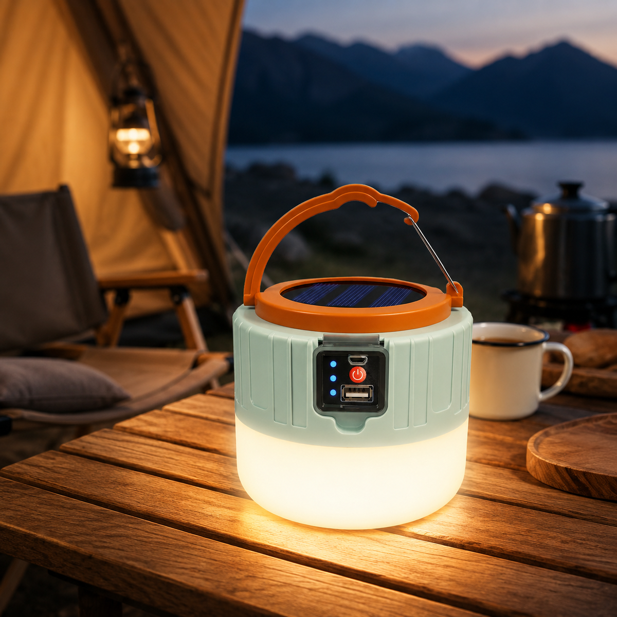 Wiederaufladbare Solar-LED-Laterne mit Fernbedienung, wasserdicht, für Camping, Garten, Terrasse und den Außenbereich | Sansoti