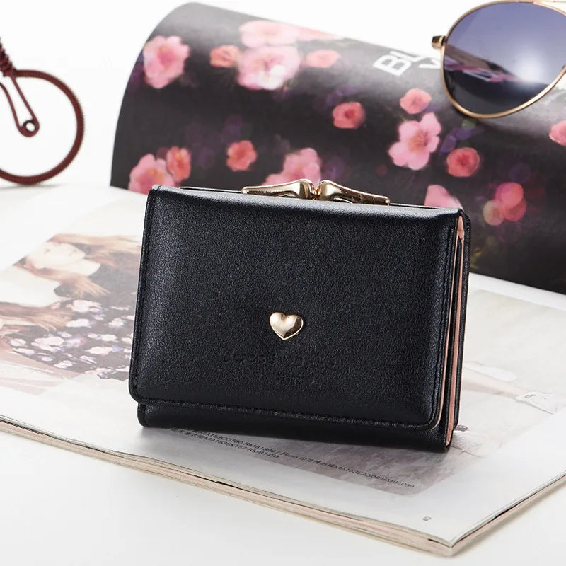 Compacte Portemonnee met Muntenvak Kunstleer Dames Vouwportemonnee Klein Opbergvakken Kaarthouder Clutch | Sansoti