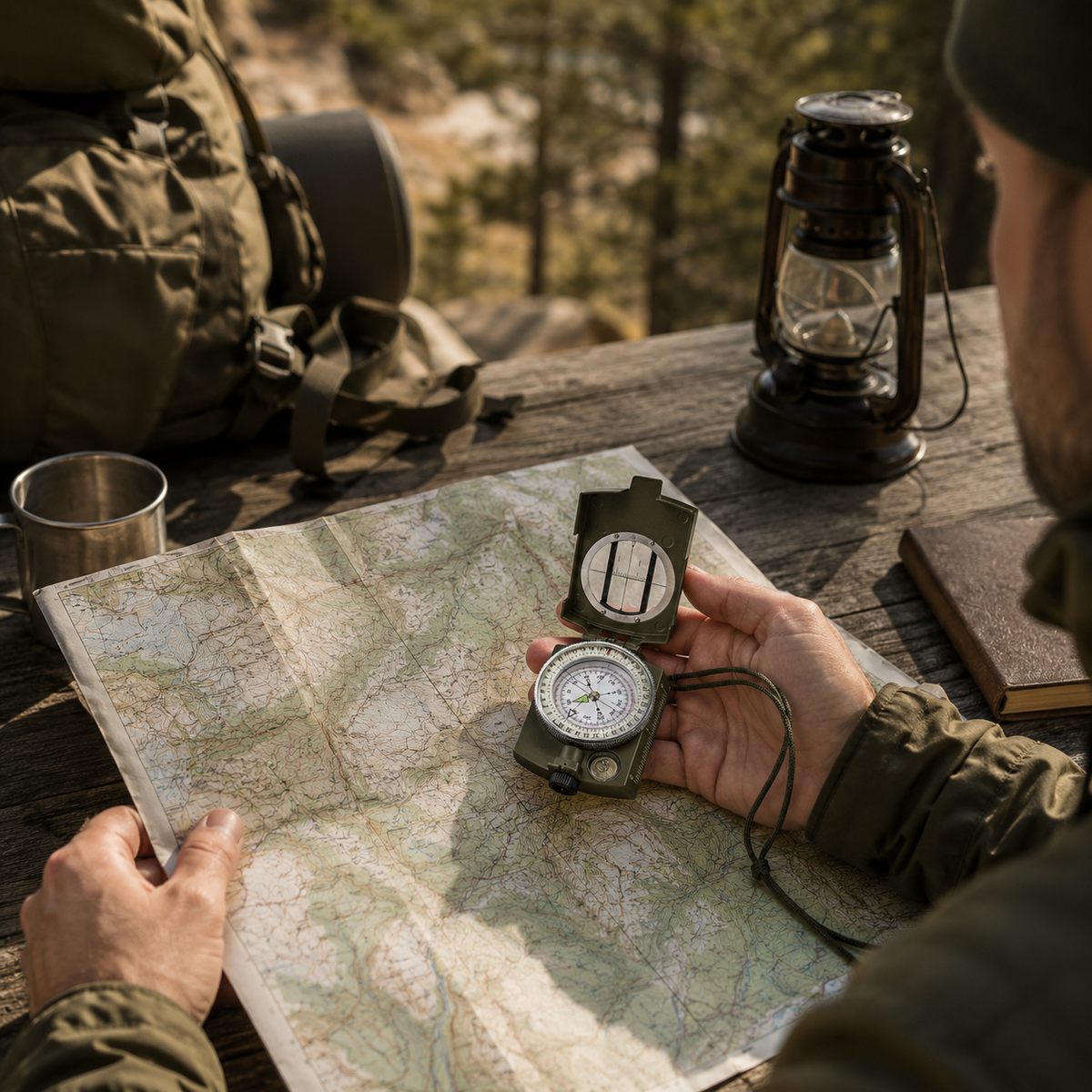 Folding Sighting Compass for Hiking, Camping, Outdoor Navigation, Emergency Tool, Precision, Waterproof | Sansoti