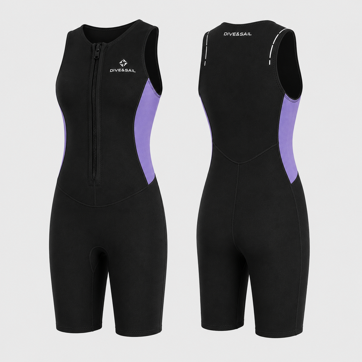 Ärmelloser Shorty-Neoprenanzug 2 mm für Wärme beim Schwimmen, Surfen, Schnorcheln und Tauchen in gemäßigten Gewässern | Sansoti
