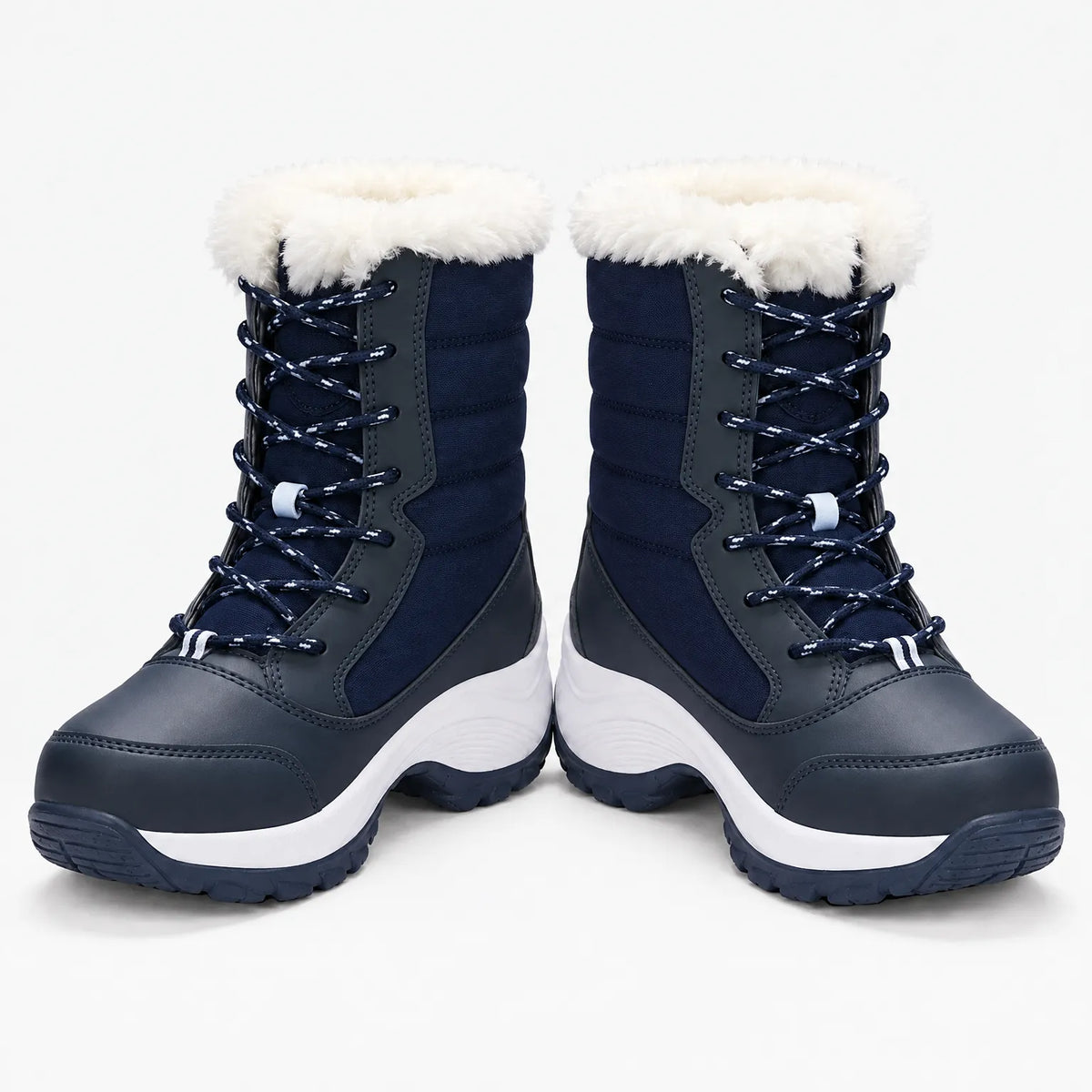 Women's Lined Winter Boots with Plush Interior, Lace-Up Closure, Waterproof, Warm Footwear for Cold Days | Sansoti