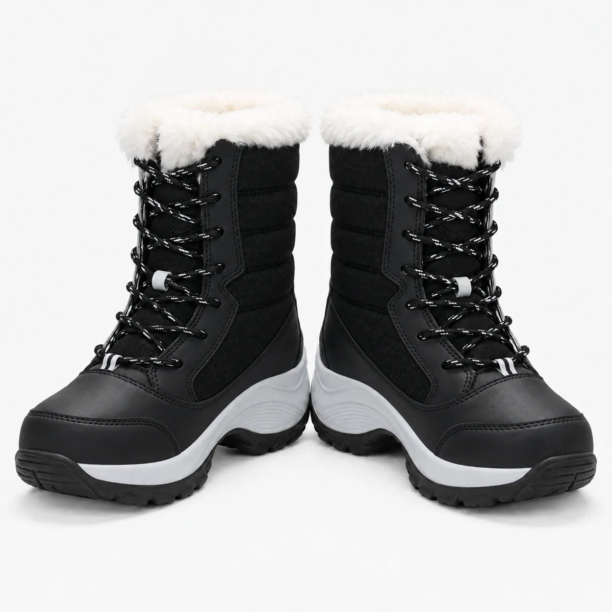 Women's Lined Winter Boots with Plush Interior, Lace-Up Closure, Waterproof, Warm Footwear for Cold Days | Sansoti