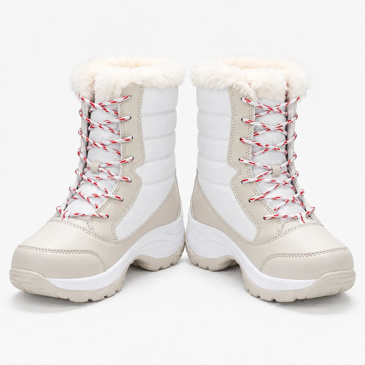 Women's Lined Winter Boots with Plush Interior, Lace-Up Closure, Waterproof, Warm Footwear for Cold Days | Sansoti