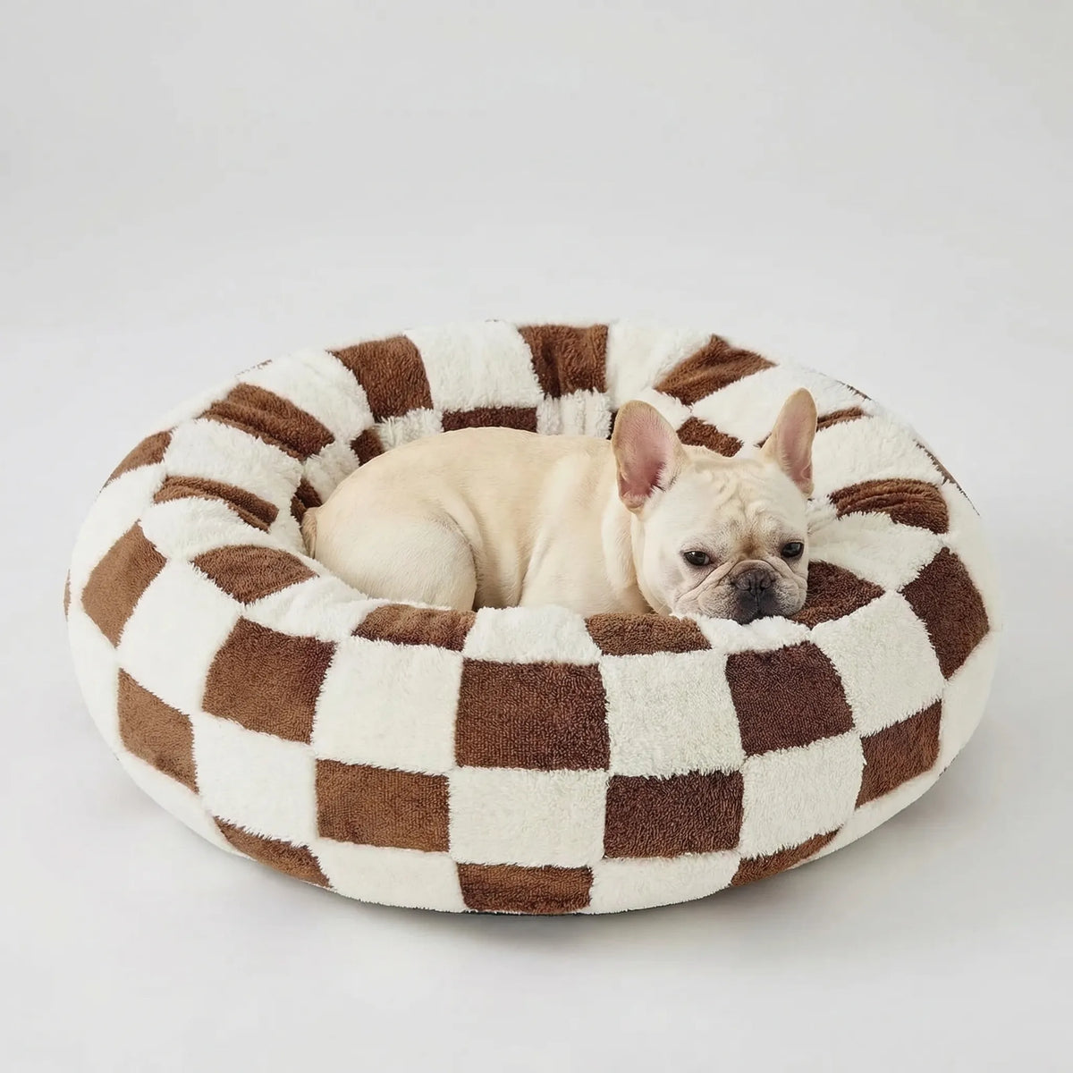 Round Dog Bed with High Rim Small Plush Cushion for Dogs Extra Soft Sleeping Place Comfortable Pet | Sansoti