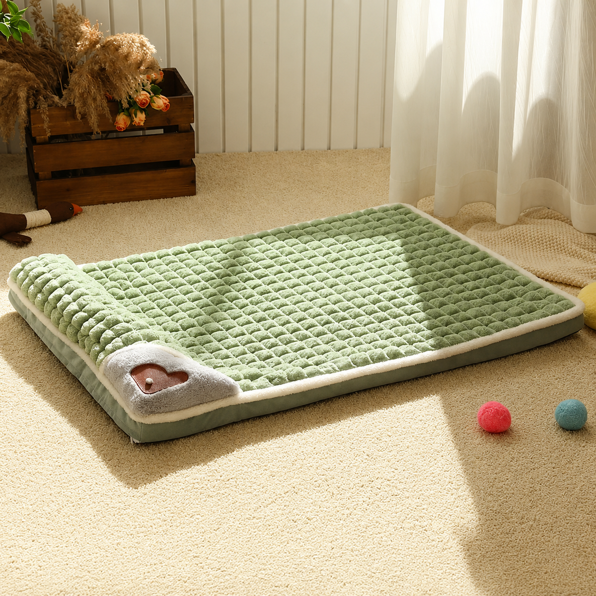 Orthopedic Pet Bed Mat Memory Foam Dog Cat Removable Washable Non-Slip Comfort Sleeping Place XL | Sansoti