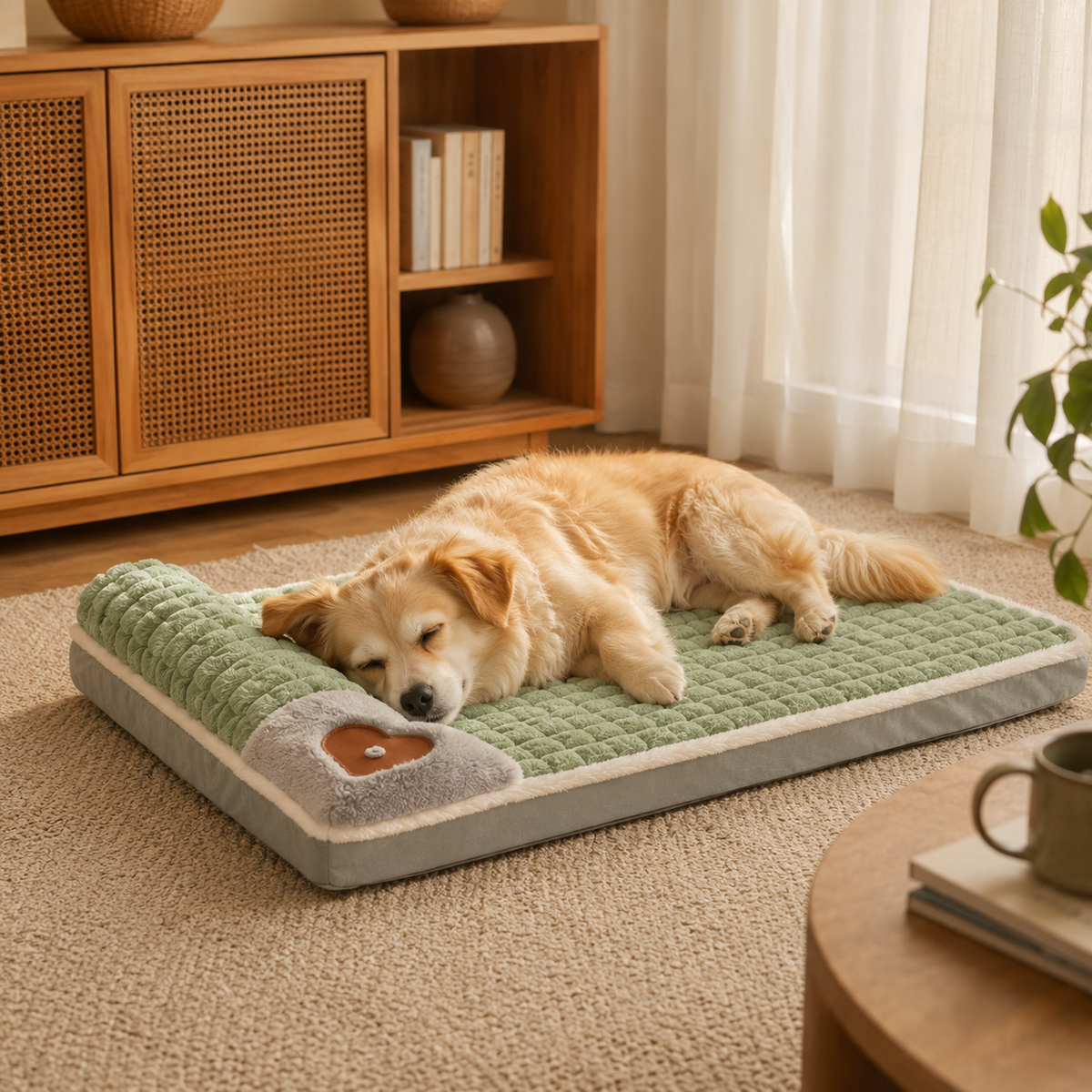 Orthopedic Pet Bed Mat Memory Foam Dog Cat Removable Washable Non-Slip Comfort Sleeping Place XL | Sansoti
