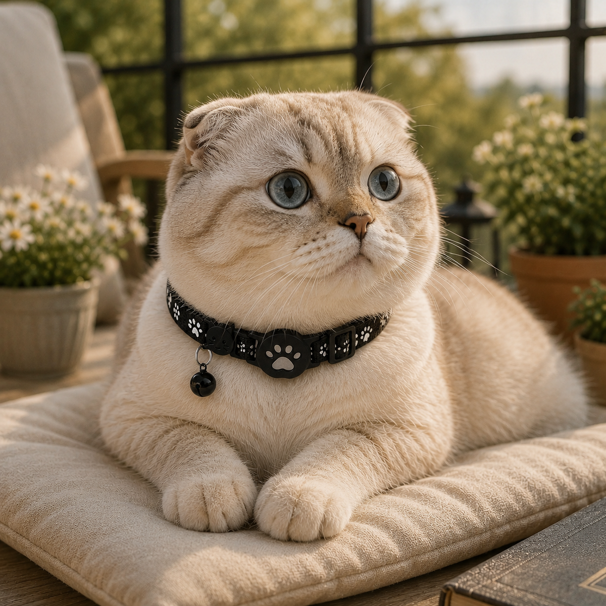 GPS Cat Collar with Live Tracker & App Adjustable Waterproof Reflective Safety Design for Cats | Sansoti