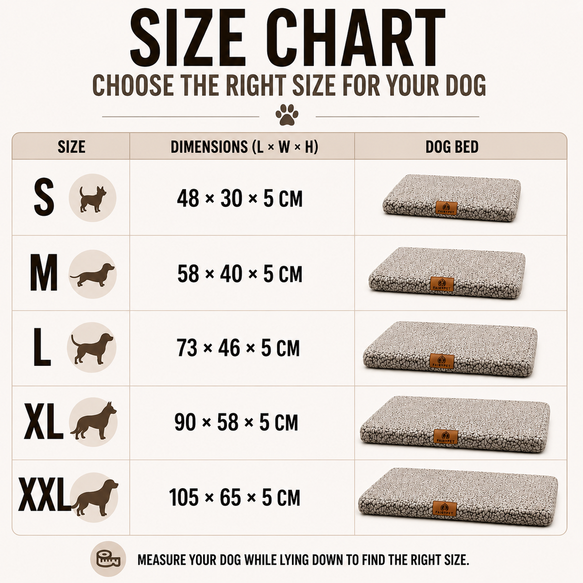 Orthopedic Dog Mat with Memory Foam Washable Cover Non-Slip Base Water-Resistant Comfortable Five Sizes | Sansoti