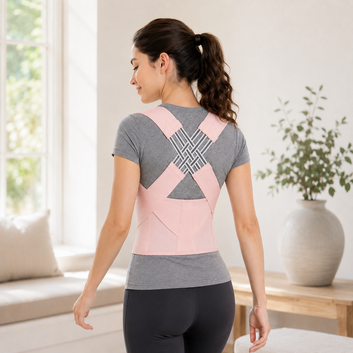 Adjustable Back Brace for Full Back Support, Posture Correction, Breathable, Comfortable, Daily Use | Sansoti