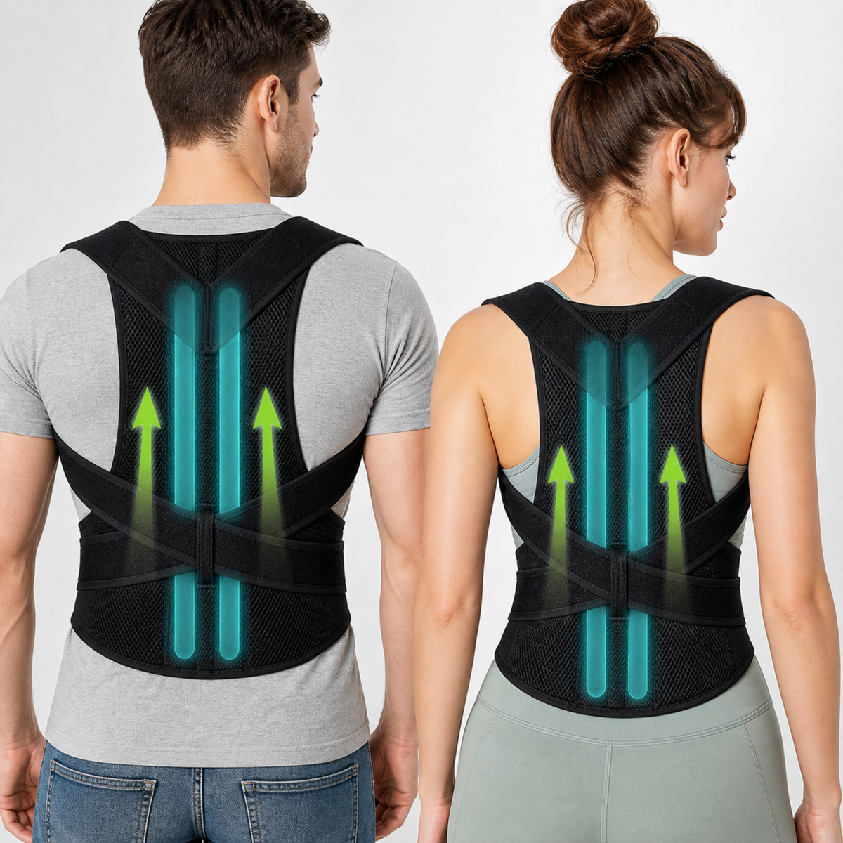 Adjustable Unisex Posture Corrector Back Support Bandage Lumbar Support Breathable Comfortable Daily Use | Sansoti