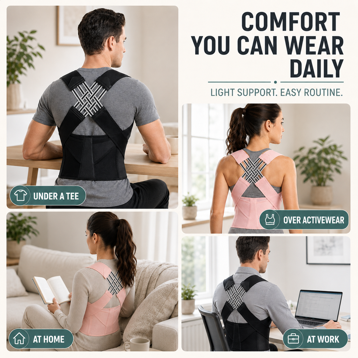Adjustable Posture Corrector Brace for Shoulder and Upper Back Support Breathable Comfortable Unisex | Sansoti