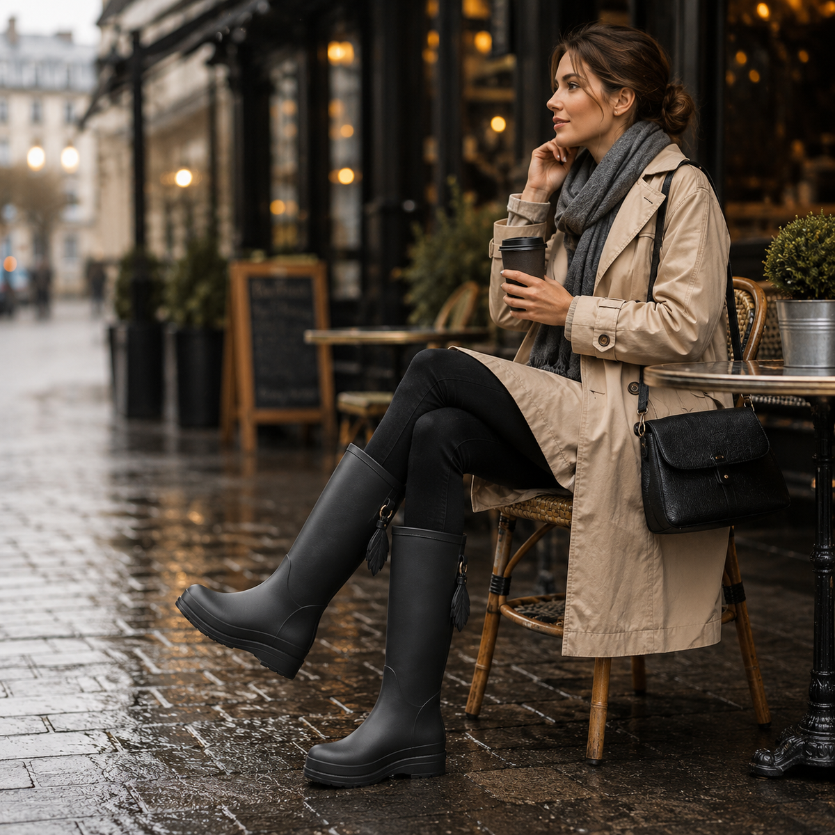 Waterdichte Regenlaarzen Dames Halfhoog PVC Slip-On Laarzen Voorjaar Herfst Weerbestendige Tuinlaarzen | Sansoti