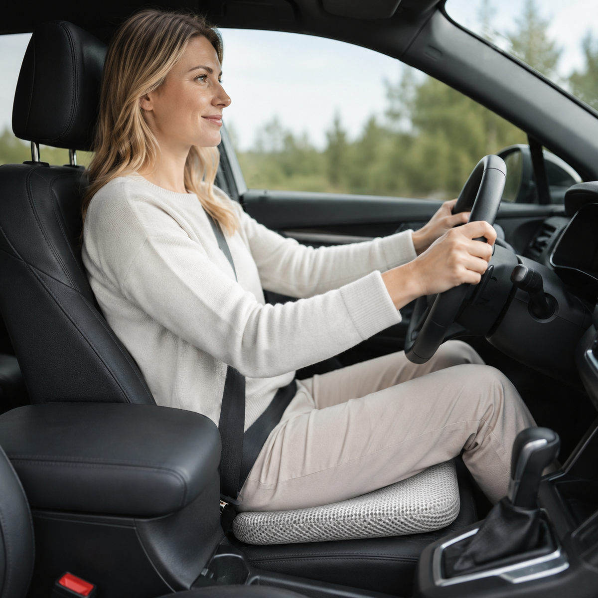 Zitkussen Auto met Honingraatstructuur Ademend Comfort Verhoging Stoelkussen Ergonomisch Autorijden Lange Ritten | Sansoti