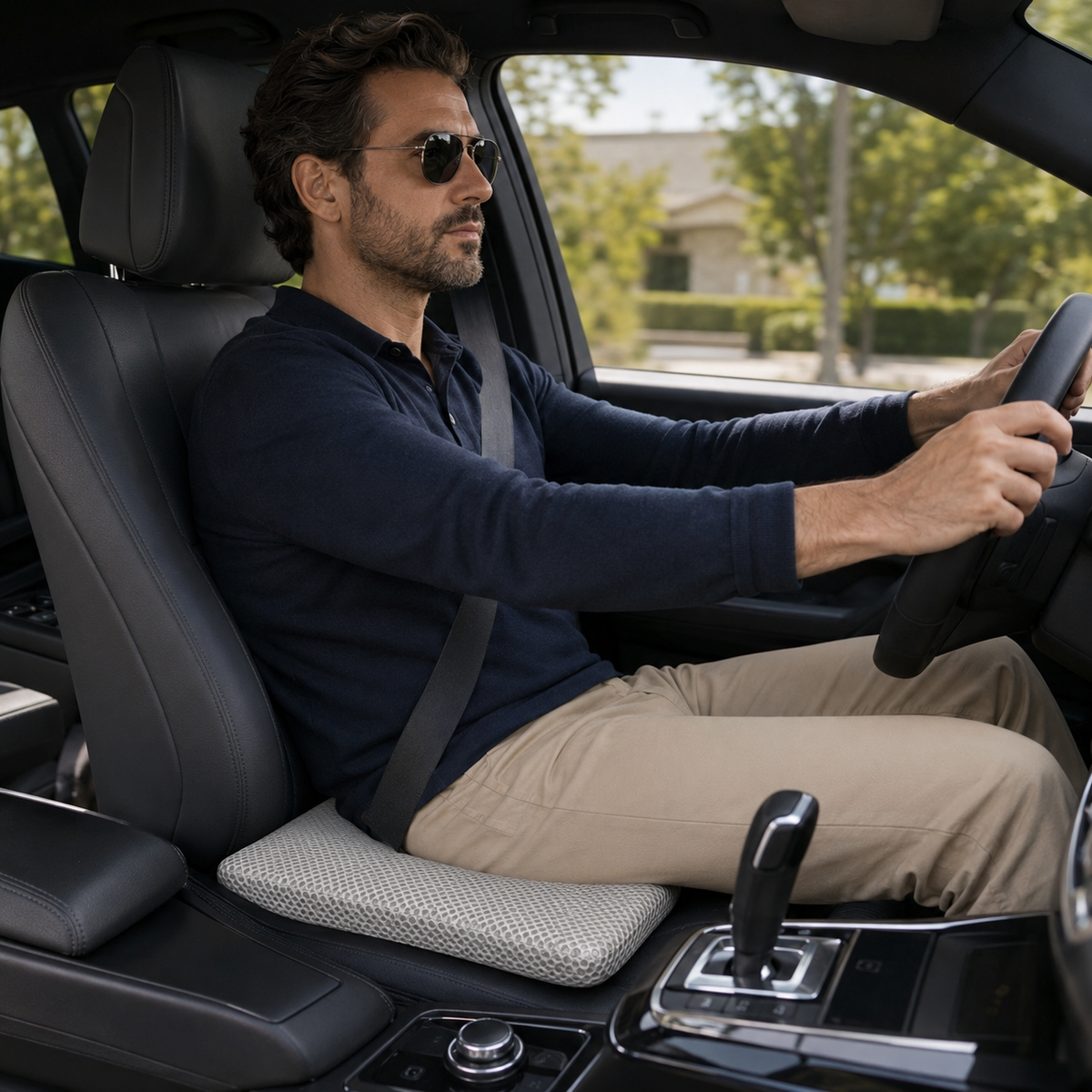 Zitkussen Auto met Honingraatstructuur Ademend Comfort Verhoging Stoelkussen Ergonomisch Autorijden Lange Ritten | Sansoti