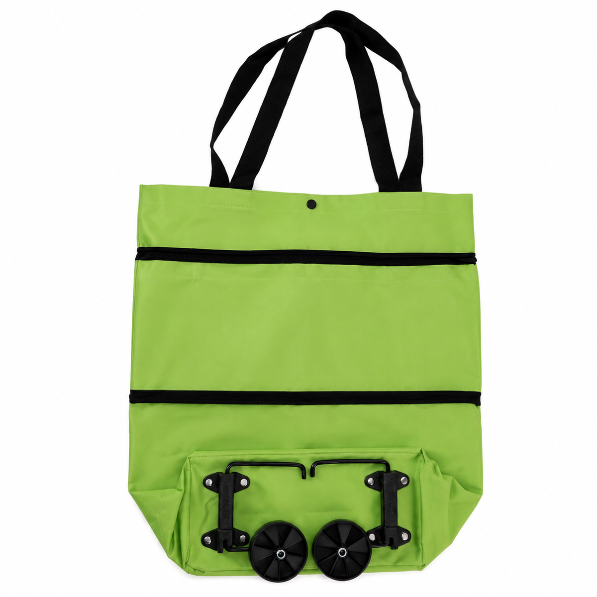 Foldable Shopping Trolley with Wheels Backpack Function 41x15x46cm Green Orange Black Blue Groceries | Sansoti
