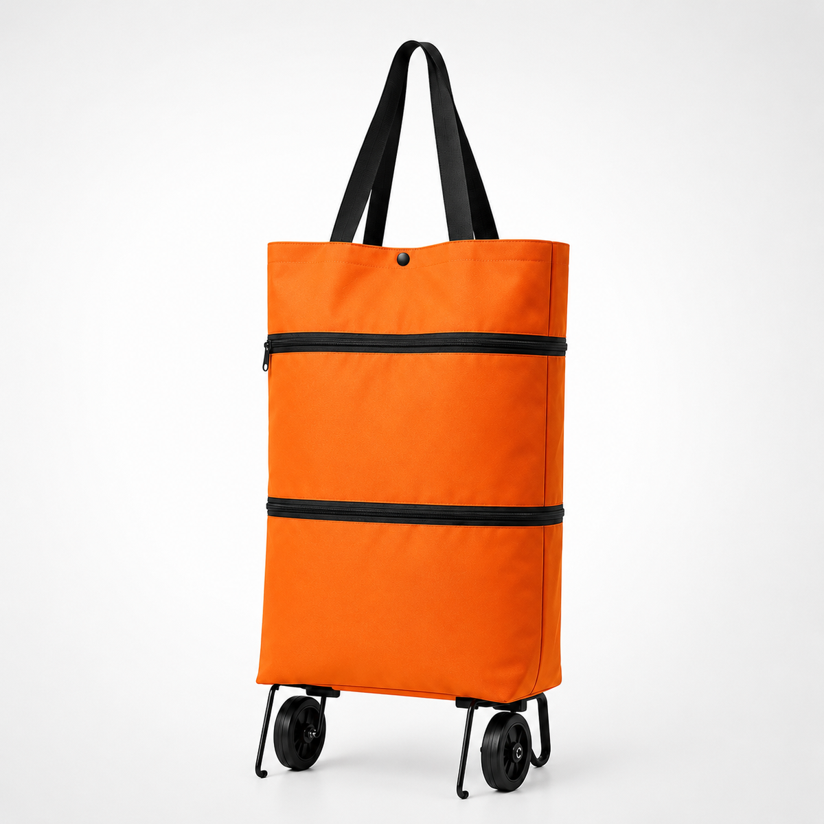 Foldable Shopping Trolley with Wheels Backpack Function 41x15x46cm Green Orange Black Blue Groceries | Sansoti