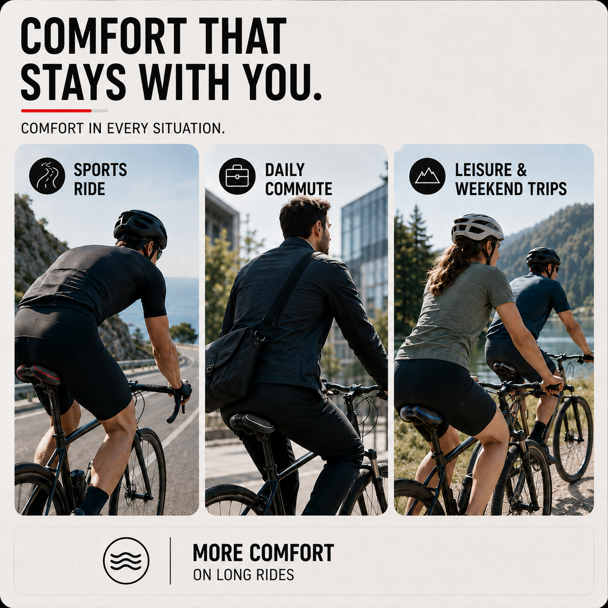 Ergonomic Bike Saddle with Pressure-Relieving Cutout and Foam Padding for Comfortable Long Bike Rides | Sansoti