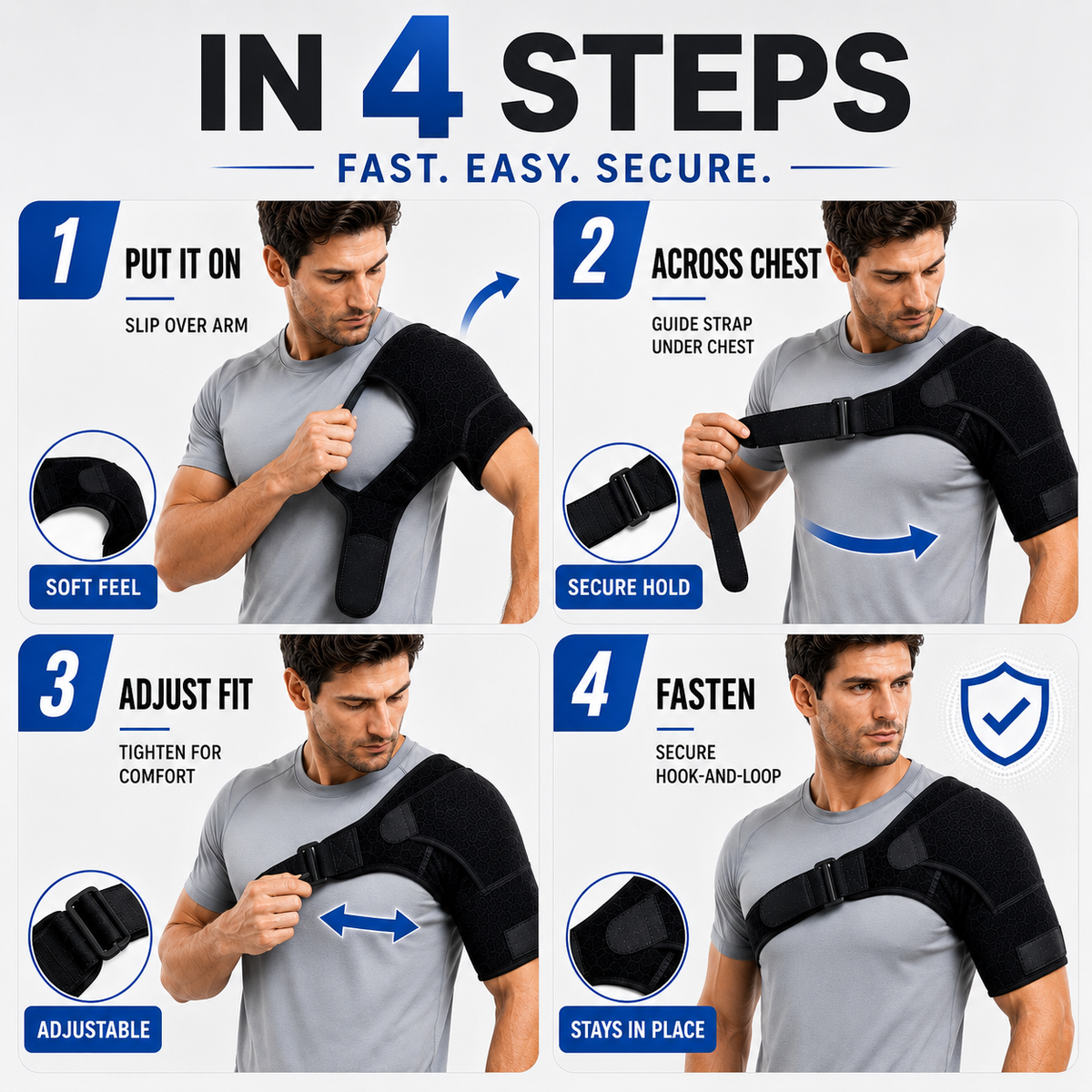 Adjustable Shoulder Brace for Optimal Stability Support for Pain Injuries Recovery and Prevention | Sansoti