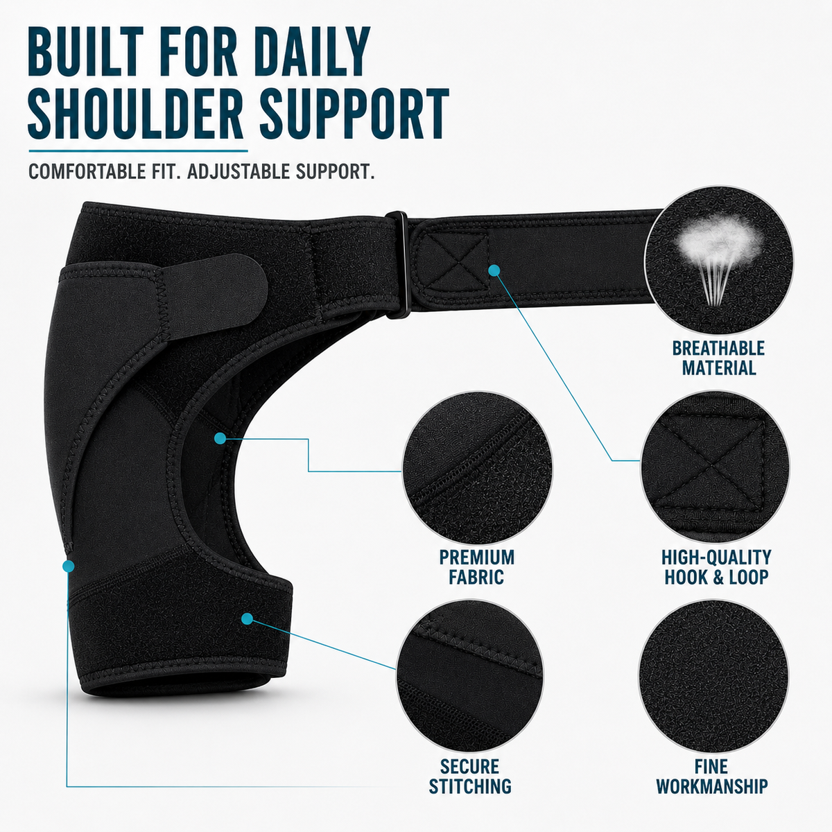 Adjustable Shoulder Brace for Optimal Stability Support for Pain Injuries Recovery and Prevention | Sansoti