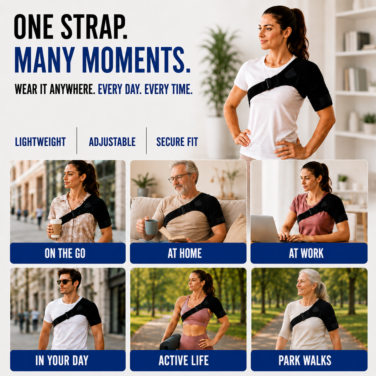 Adjustable Shoulder Brace for Optimal Stability Support for Pain Injuries Recovery and Prevention | Sansoti