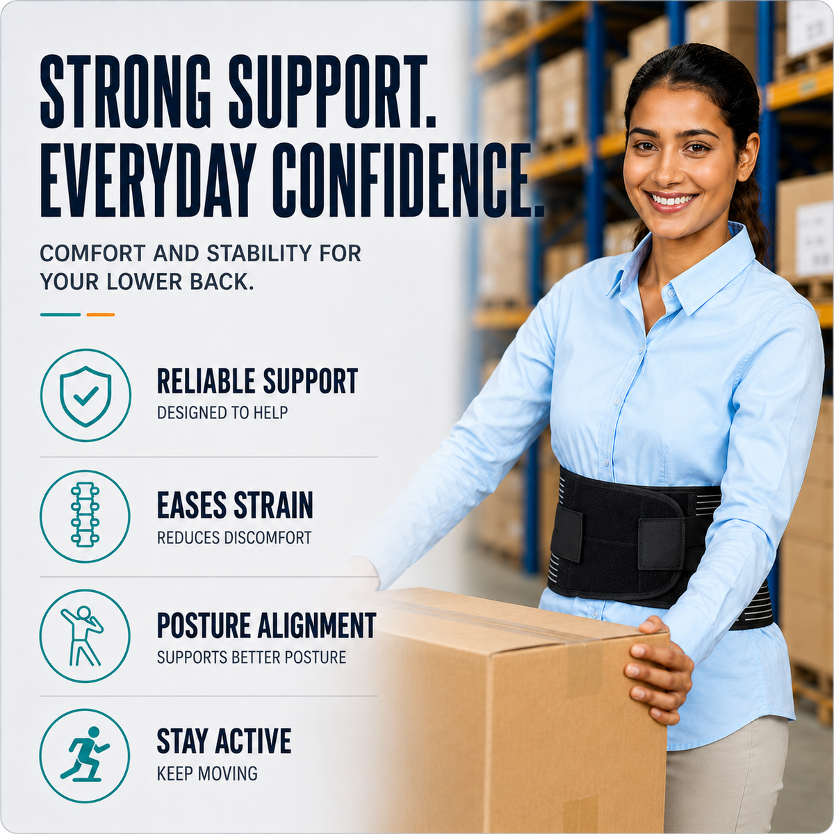Adjustable Lumbar Support Belt, Breathable Back Brace, Posture Correction for Lifting Work and Daily Use | Sansoti