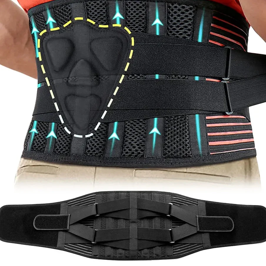 Adjustable Lumbar Support Belt, Breathable Back Brace, Posture Correction for Lifting Work and Daily Use | Sansoti